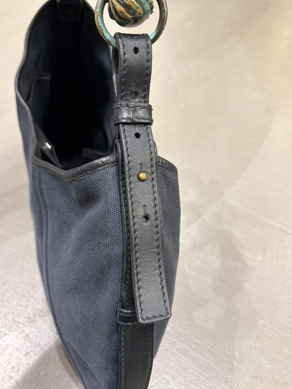 2002 Yves Saint Laurent by Tom Ford Mombasa blue canvas bag