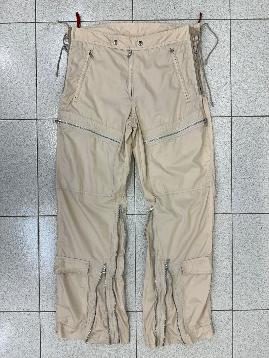 AW1999 Prada zipper laced astro biker cargo pants