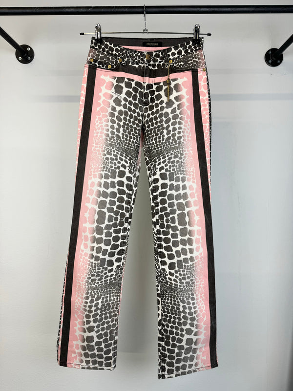 S/S 2003 Roberto Cavalli pink animalier jeans