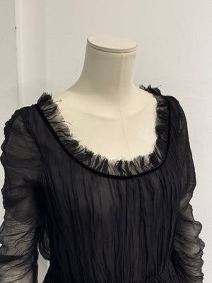 A/W2002 Alexander McQueen runway sheer silk peplum top