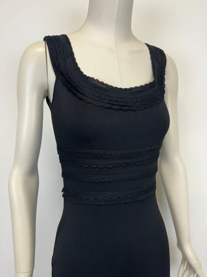 1990s Christian Dior scallop layered knit dress