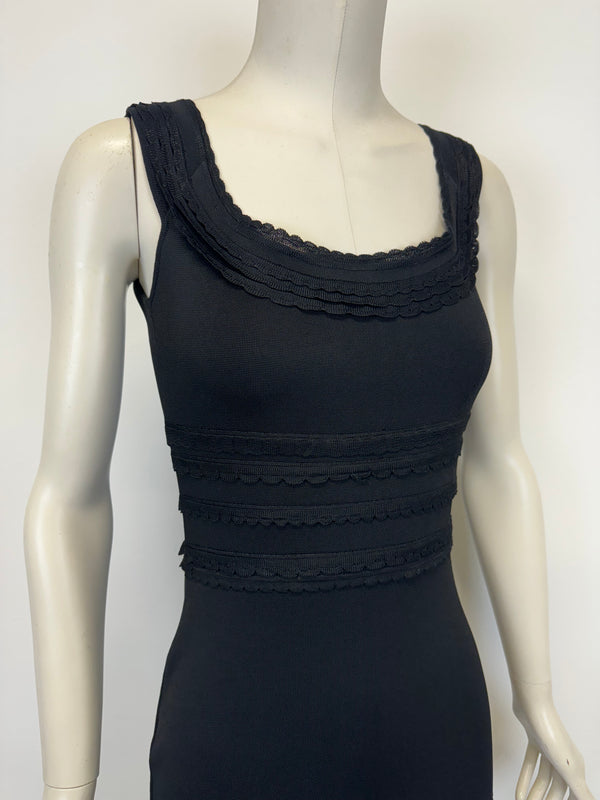 1990s Christian Dior scallop layered knit dress