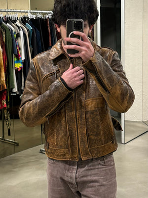 A/W 2005 Roberto Cavalli eroded faded leather jacket