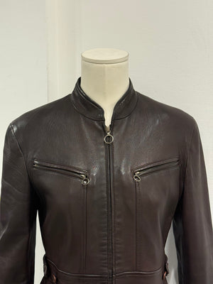 1990s Giorgio Armani moto biker leather jacket