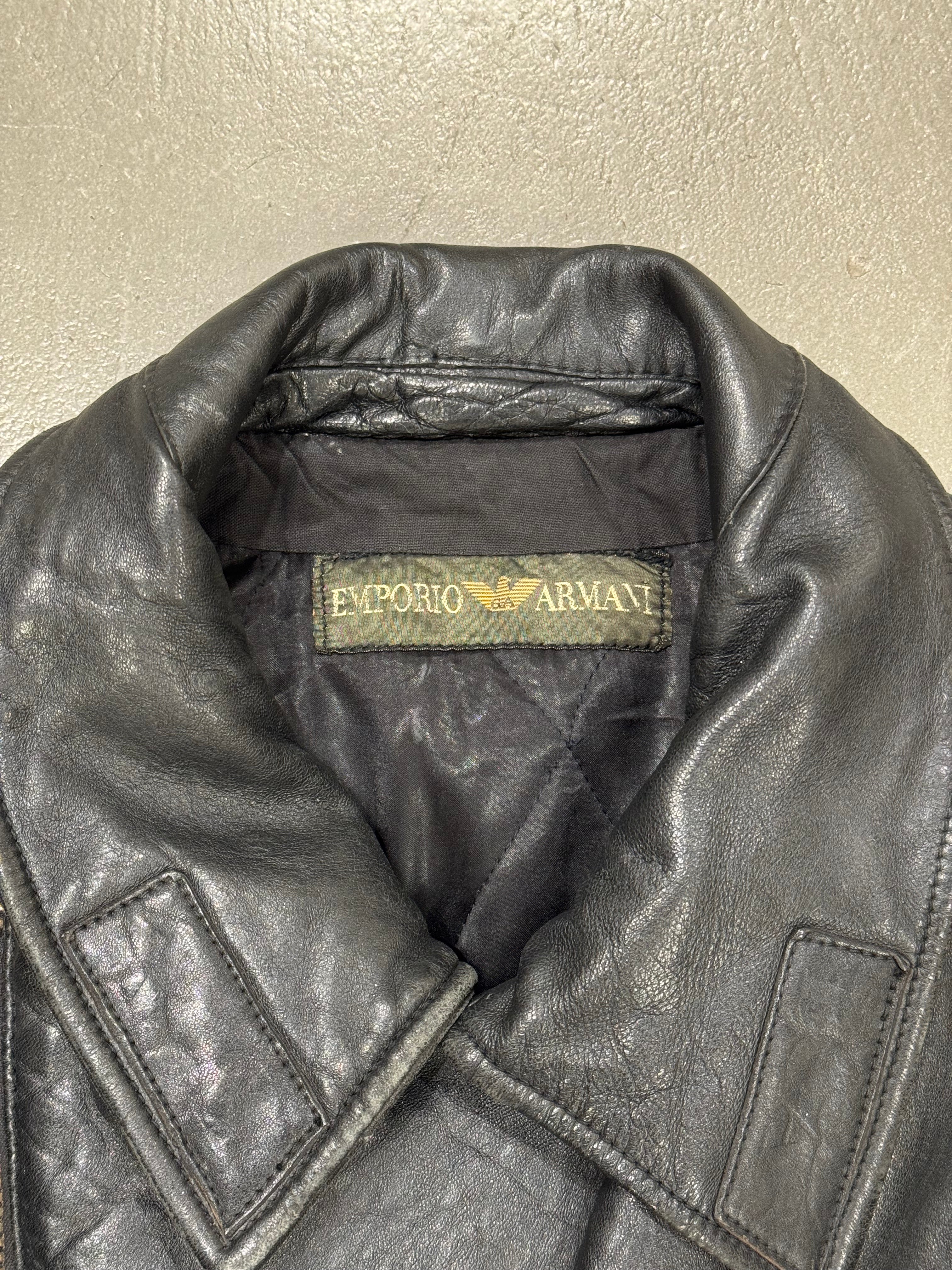 A/W1983 Emporio Armani leather flight military jacket