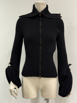 A/W2003 Gucci by Tom Ford ribbed bondage sweater with leather straps