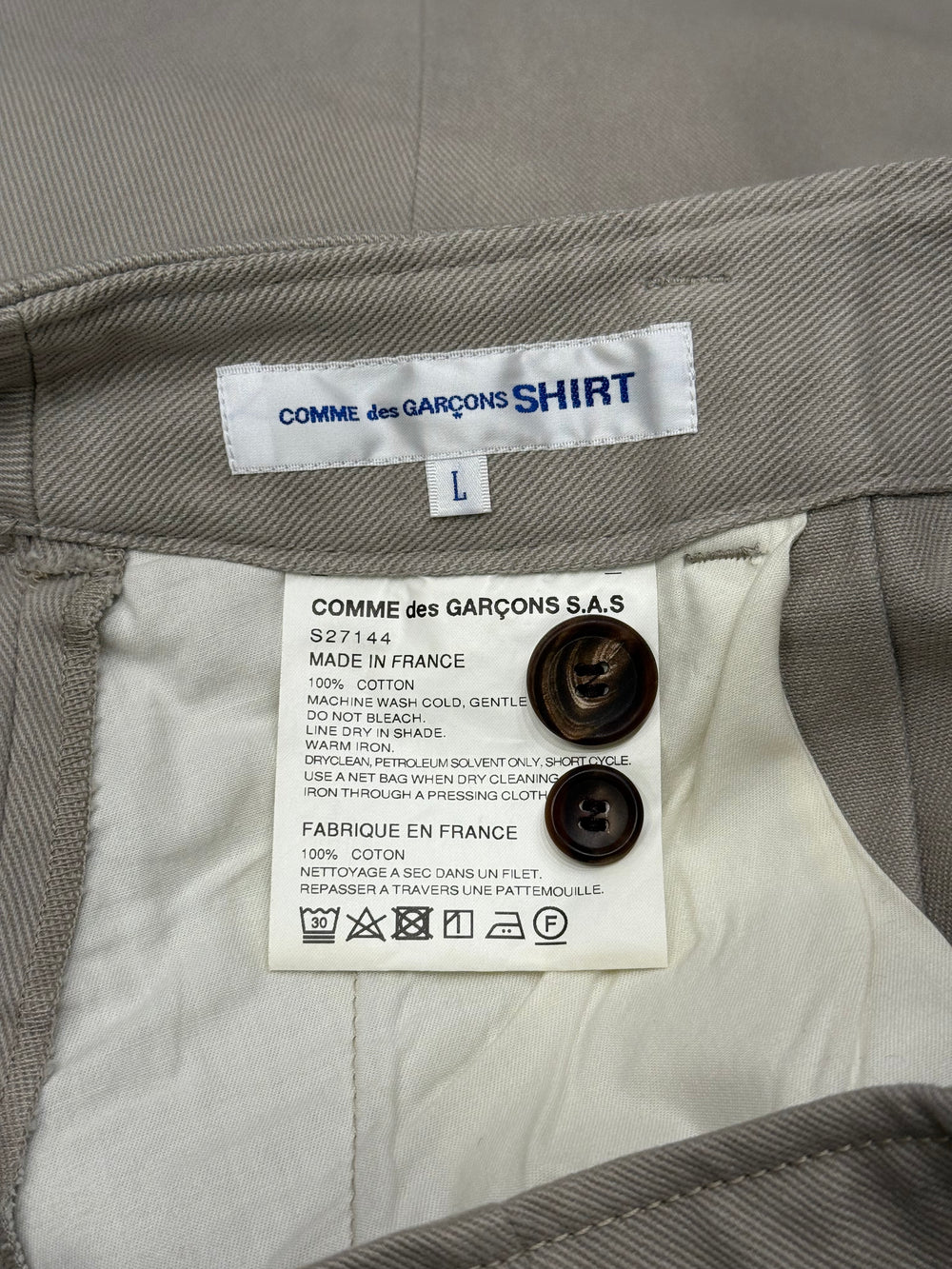 2000s Comme des Garçons off-white cropped trousers