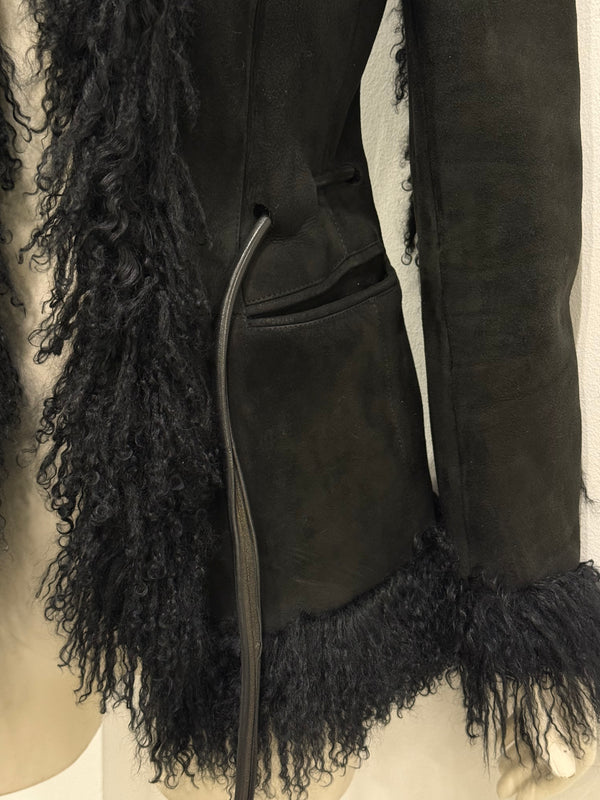 A/W1999 Gucci by Tom Ford Runway mongolian fur leather jacket