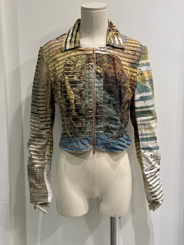 S/S2002 Roberto cavalli jungle lion cropped jacket