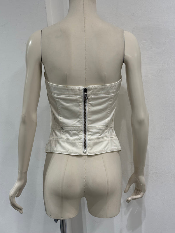 S/S2004 Dsquared2 white cargo zipper top
