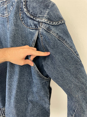 1986 Katharine Hamnett cargo bomber denim jacket