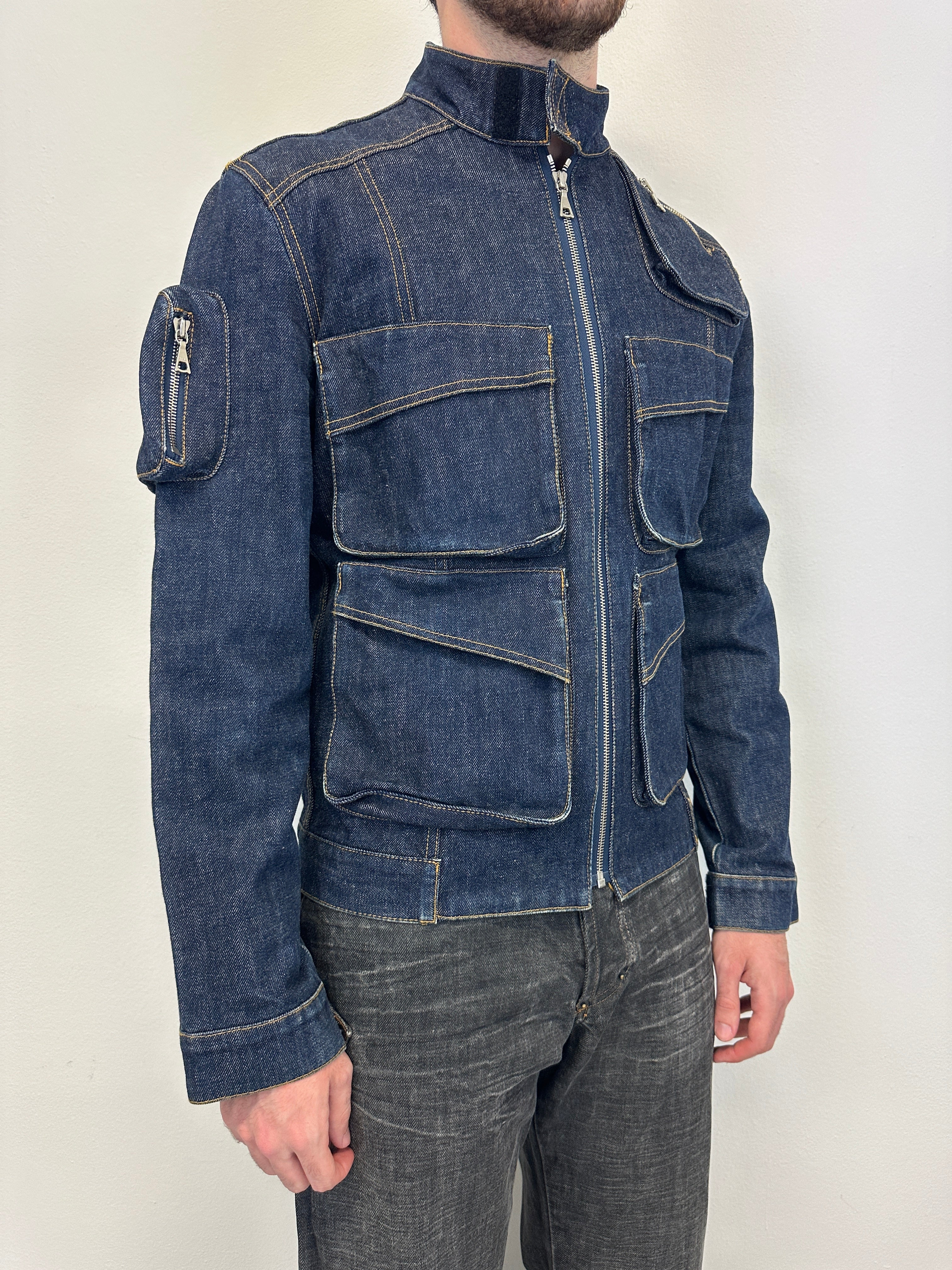 1990s Katharine Hamnett London cargo denim jacket