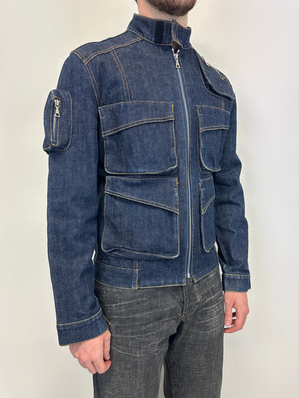 1990s Katharine Hamnett London cargo denim jacket