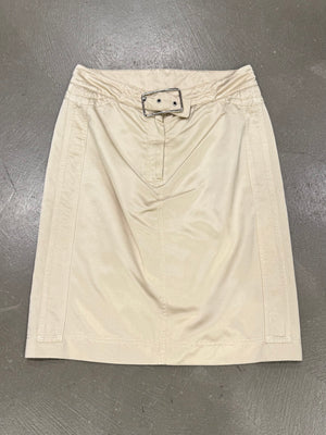 2000s Prada belted satin midi skirt