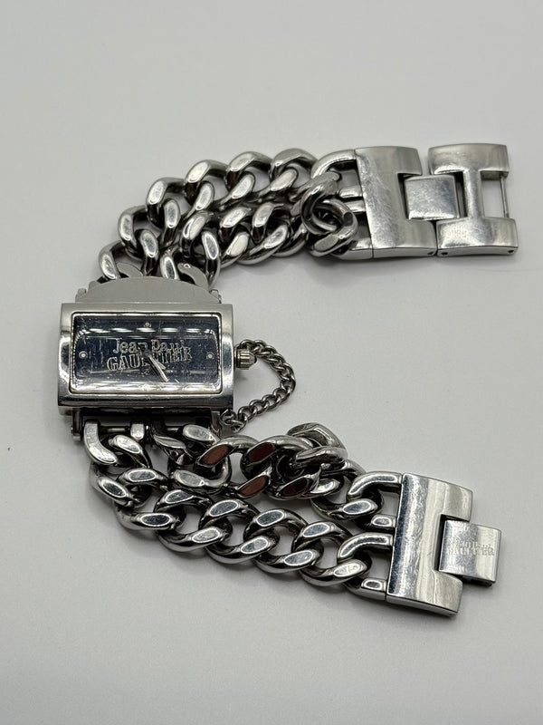 Jean Paul Gaultier stainless steel double chain watch