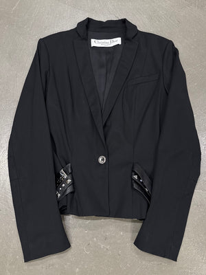 A/W2004 Christian Dior by Galliano buckle detail bondage tailored blazer jacket