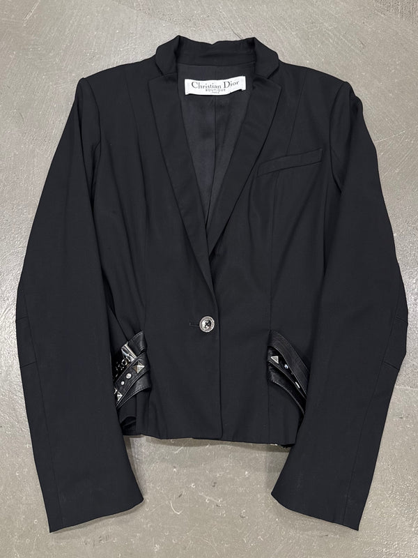 A/W2004 Christian Dior by Galliano buckle detail bondage tailored blazer jacket