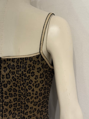 2000s Fendi leopard print bodycon mini dress