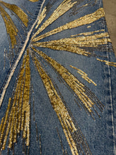 Load image into Gallery viewer, S/S2001 Roberto Cavalli runway long denim skirt with gold details
