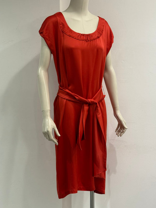 2000s Yves Saint Laurent silk belted draped dress