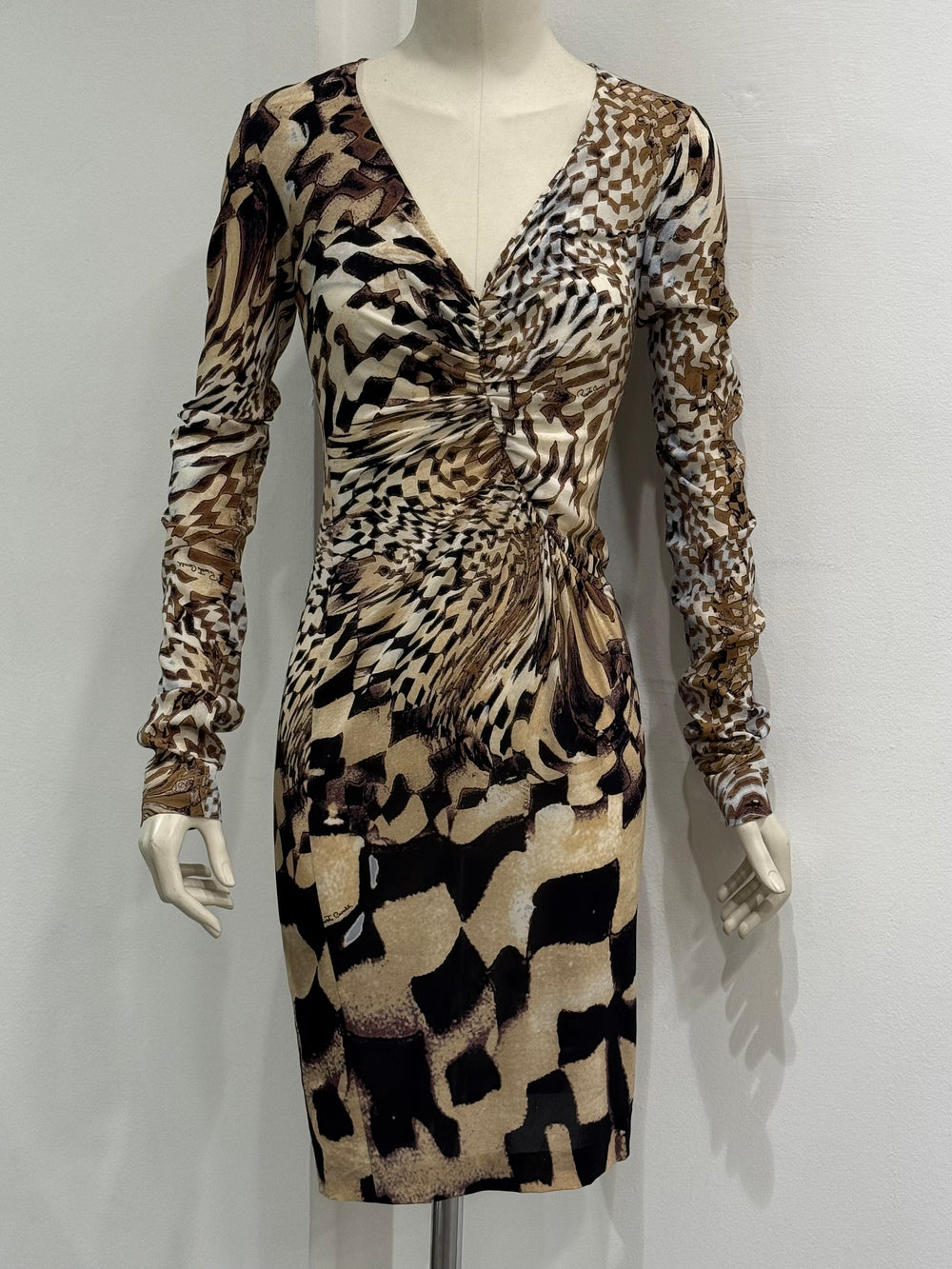 2003 Roberto Cavalli geometric psychedelic dress