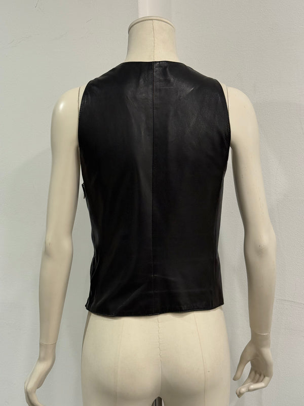A/W1992 Helmut Lang Leather fringe corset top