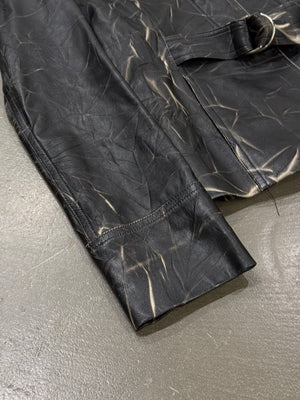 2000s Plein Sud dyed effect distressed leather jacket
