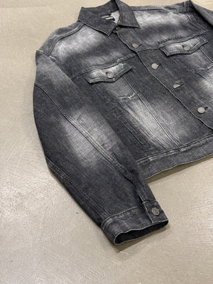 Balenciaga faded logo oversized denim jacket