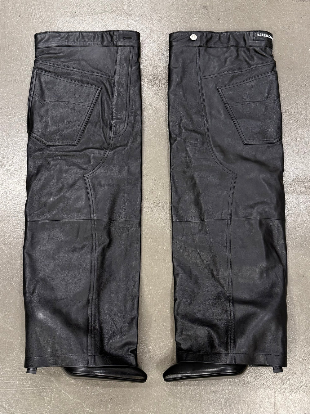 Balenciaga Falkon thigh-high leather pants boots