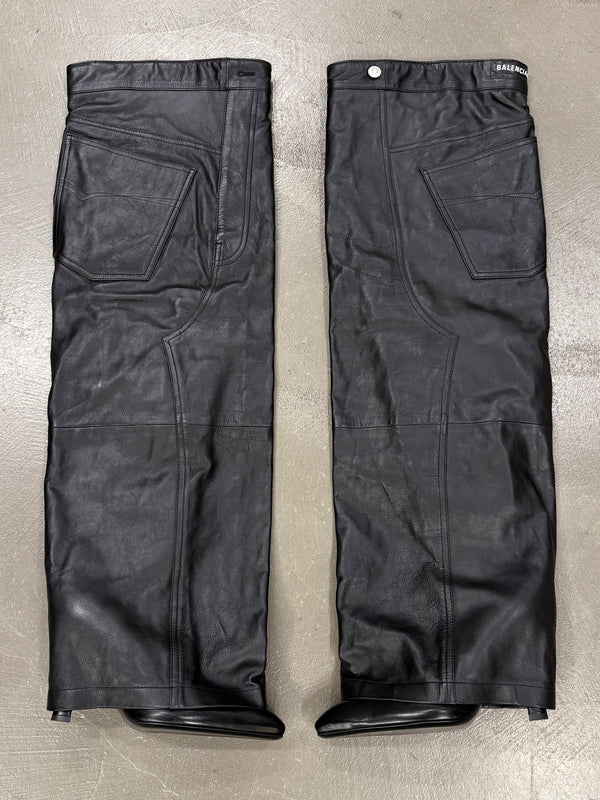 Balenciaga Falkon thigh-high leather pants boots