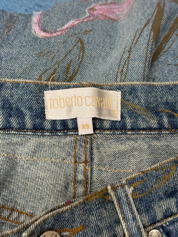 2000s Roberto Cavalli patchwork suede patches jeans