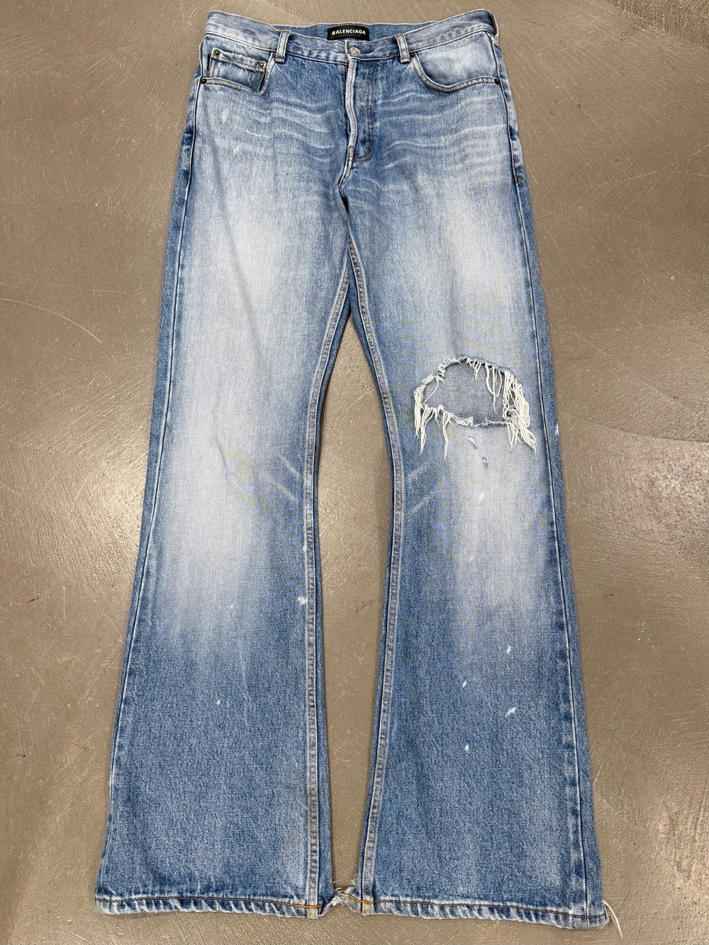2018 Balenciaga distressed flared jeans