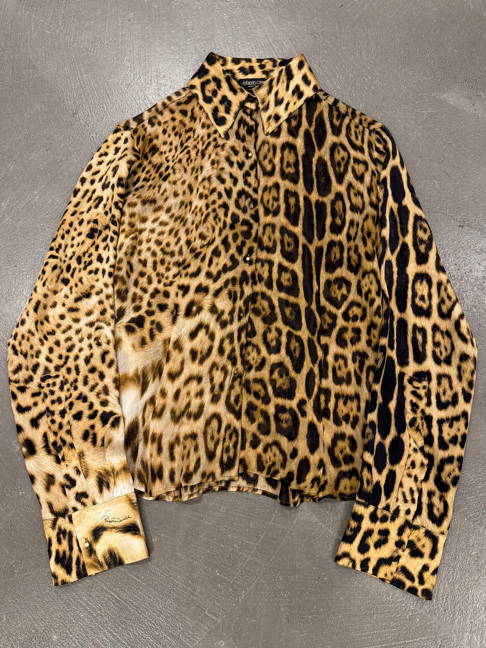 2000s Roberto Cavalli silk leopard-print Shirt
