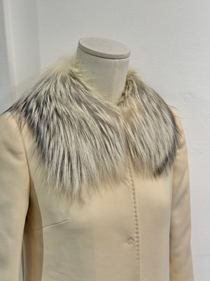 2000s Dolce & Gabbana collar fur wool coat