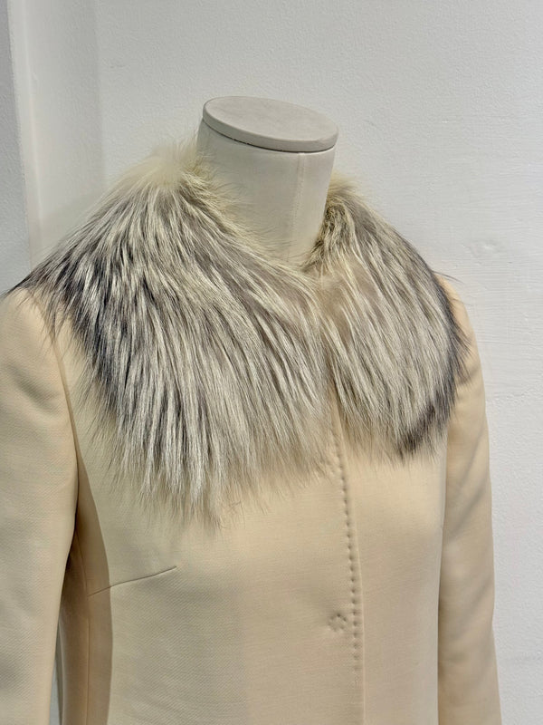 2000s Dolce & Gabbana collar fur wool coat