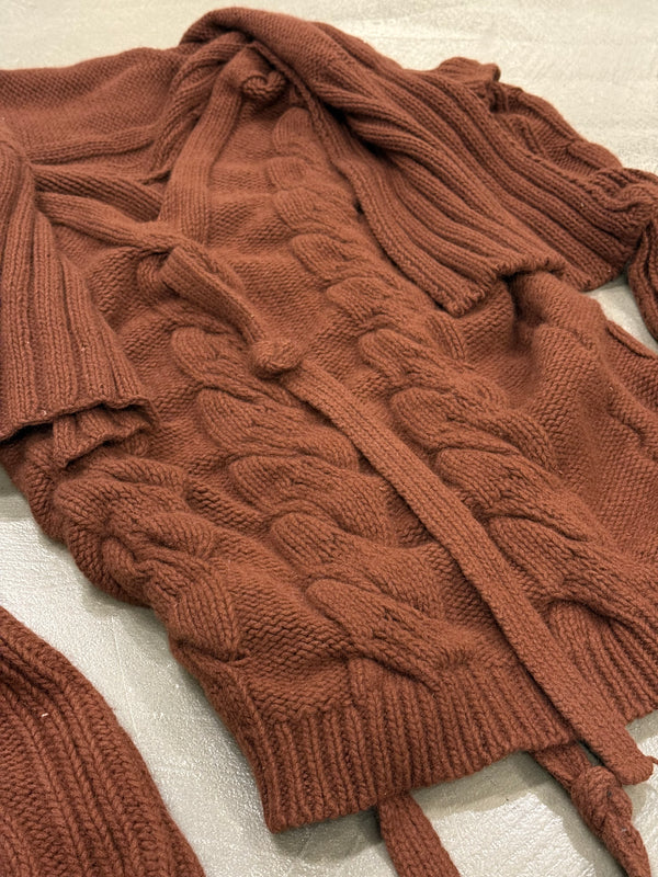 A/W2004 Vivienne Westwood deconstructed cable knit straps sweater