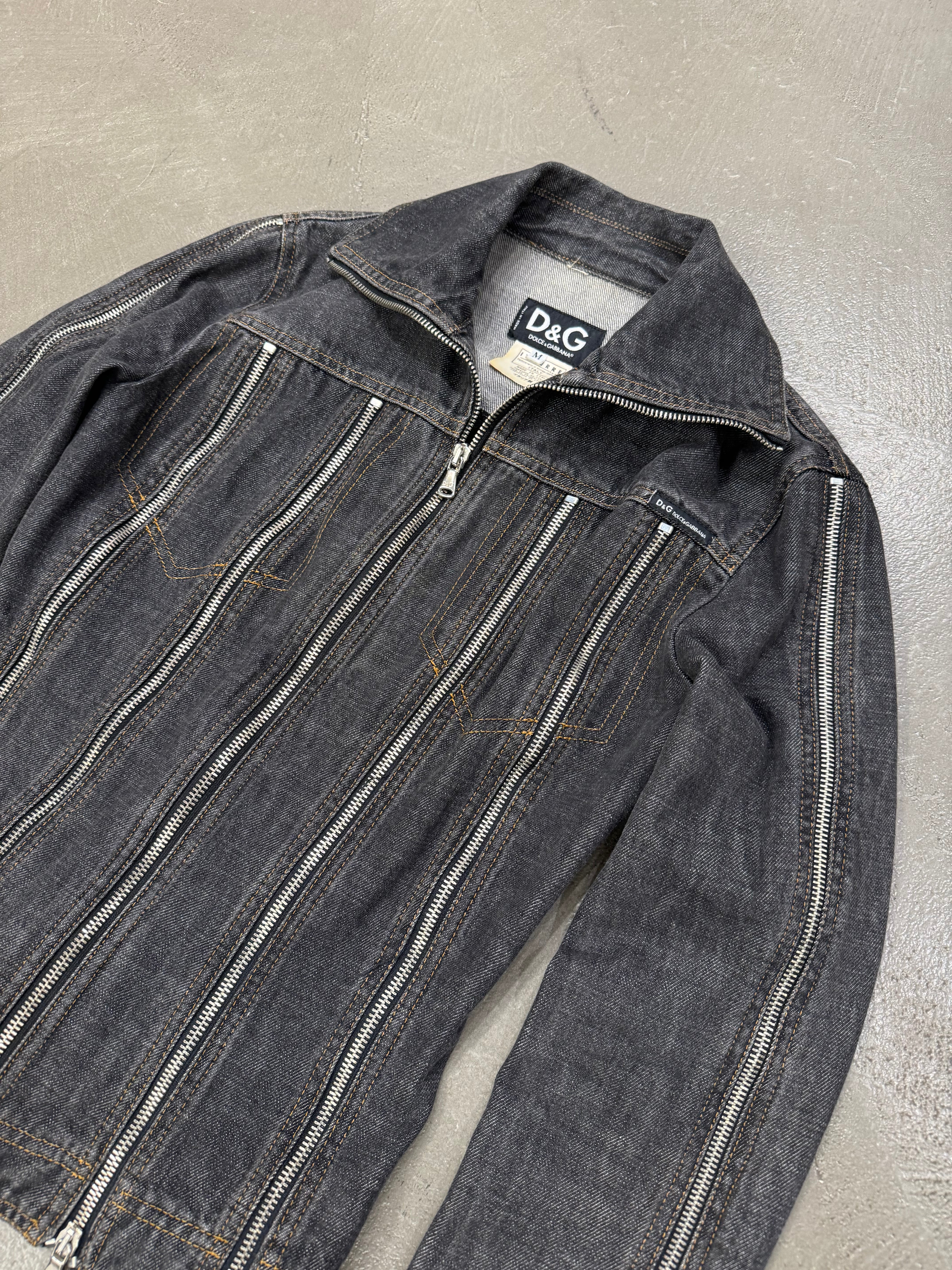 S/S 2004 Dolce & Gabbana zipper denim set (jacket + skirt)