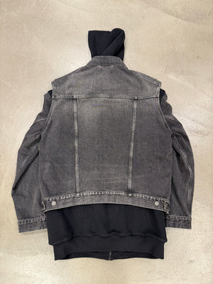 2018 Balenciaga double layer hybrid denim jacket