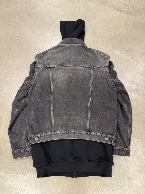 2018 Balenciaga double layer hybrid denim jacket
