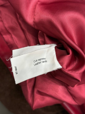 2000s Mugler red leather strap jacket