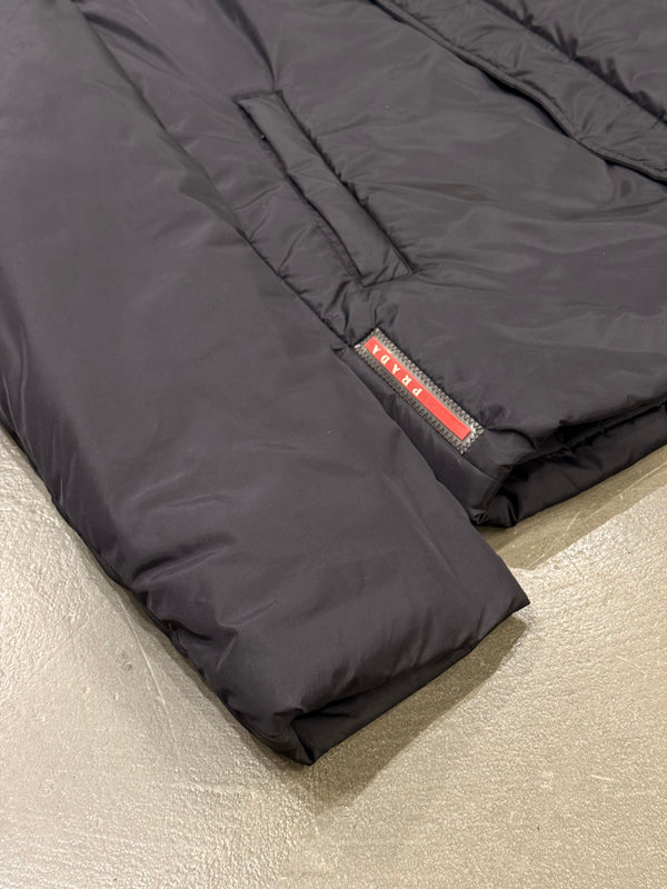 2000s Prada puffer moto jacket