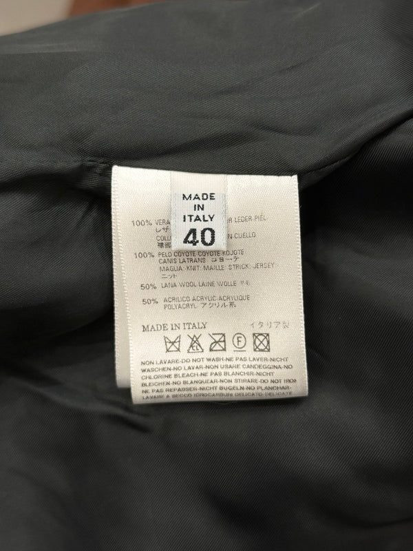 2008 Maison Margiela Coyote fur aviator leather jacket