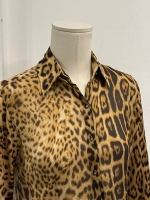 2000s Roberto Cavalli silk leopard-print Shirt