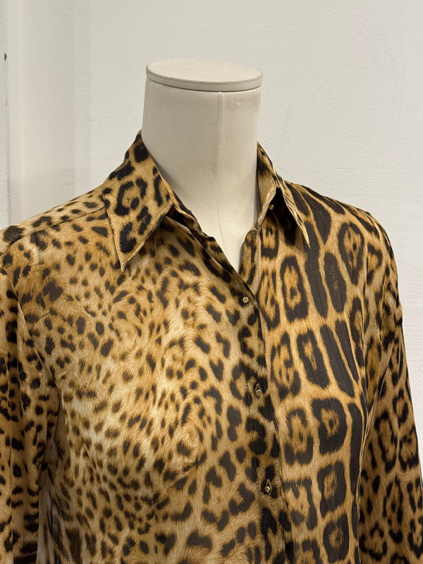 2000s Roberto Cavalli silk leopard-print Shirt
