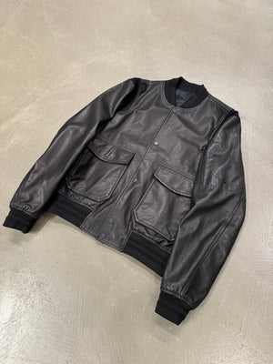 2010s Dior saddle leather cargo bomber jacket