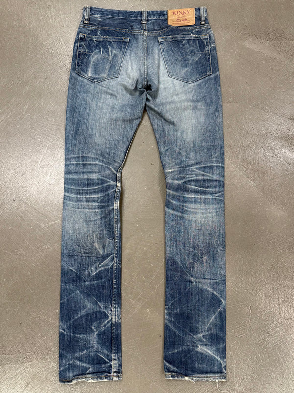 2000s Hysteric Glamour distressed flared denim jeans