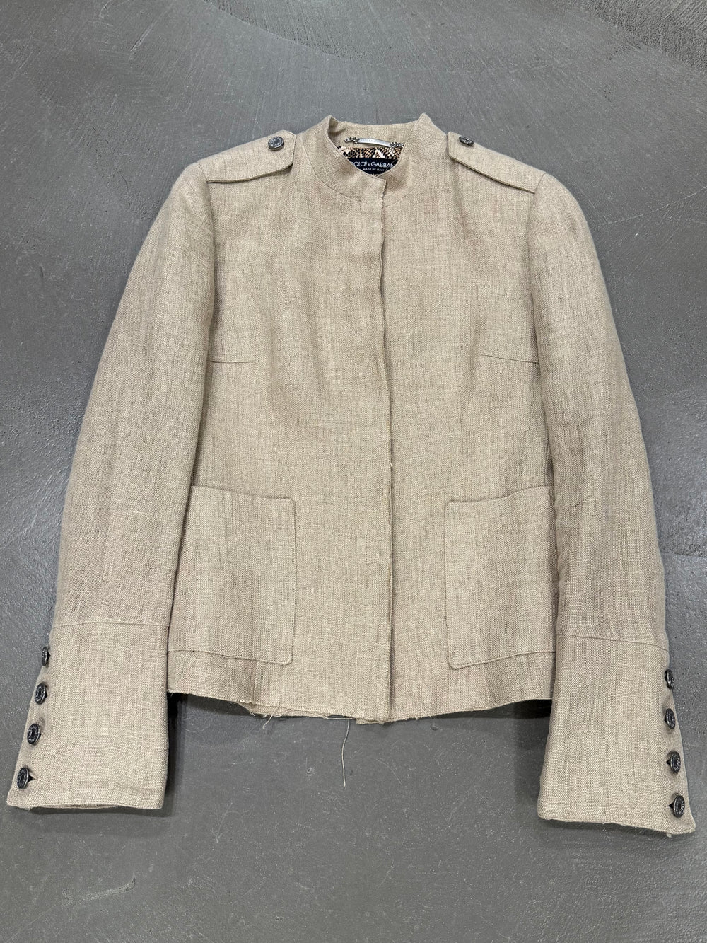 2000s Dolce & Gabbana linen military jacket