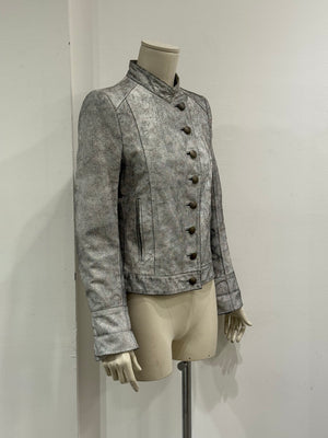 S/S 2002 Ann Demeulemeester runway cracked leather Napoleon military jacket
