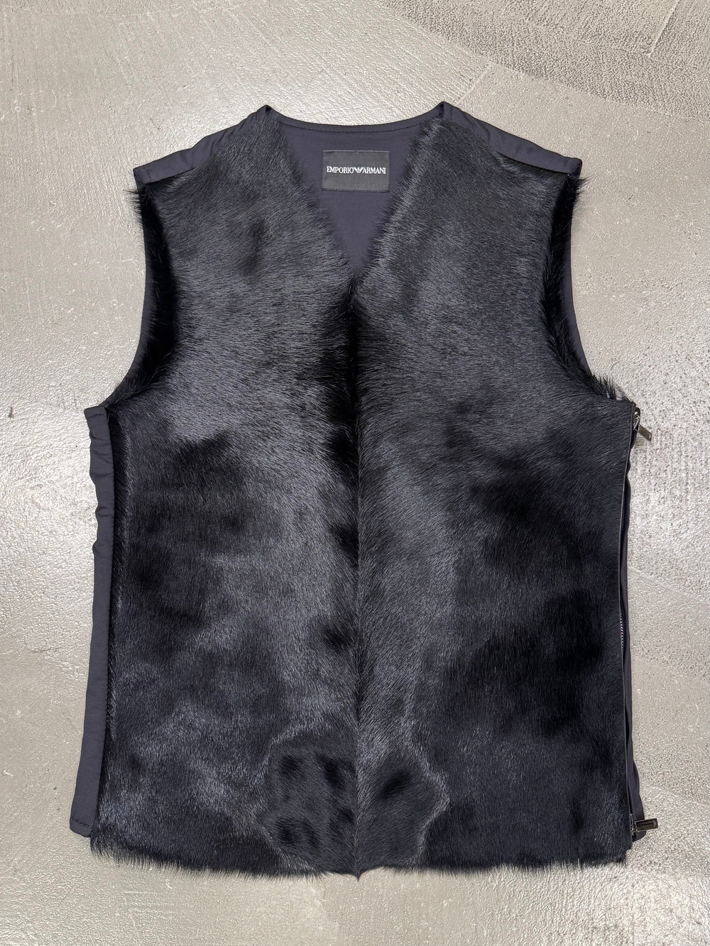A/W2014 Emporio Armani real calf fur runway vest