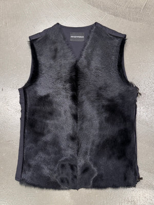 A/W2014 Emporio Armani real calf fur runway vest